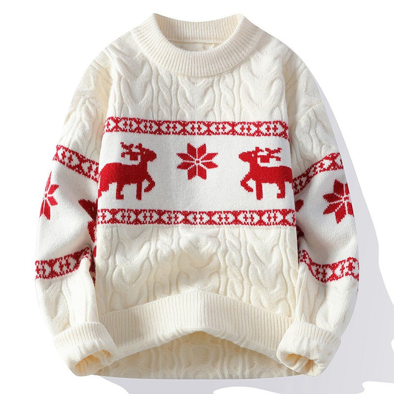 The Reindeer Christmas Sweater White