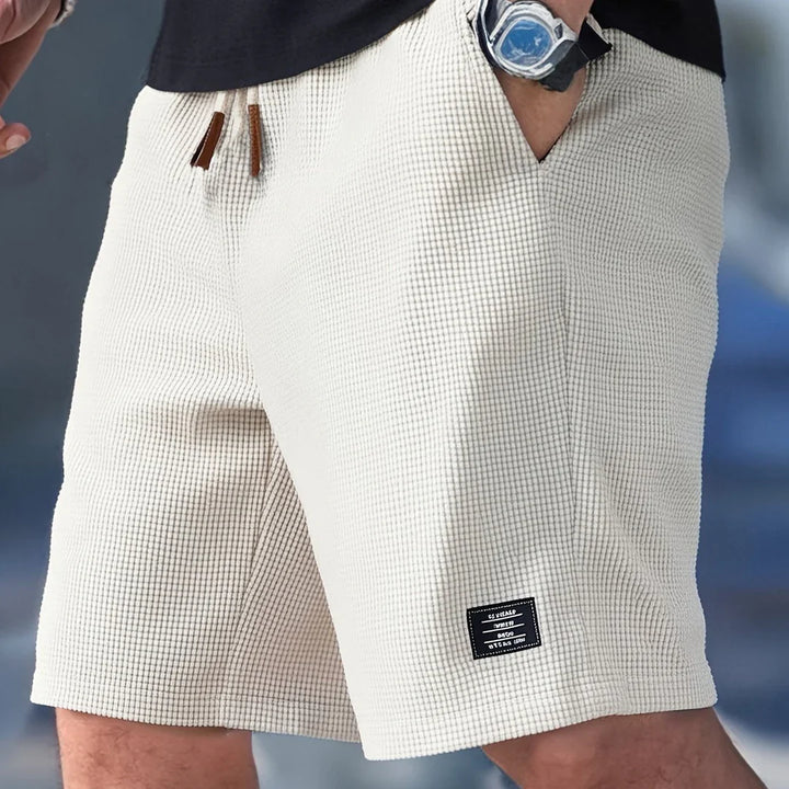 Ronald | Herren Freizeit-Shorts mit Kordelzug und Waffelstruktur für den Sommer