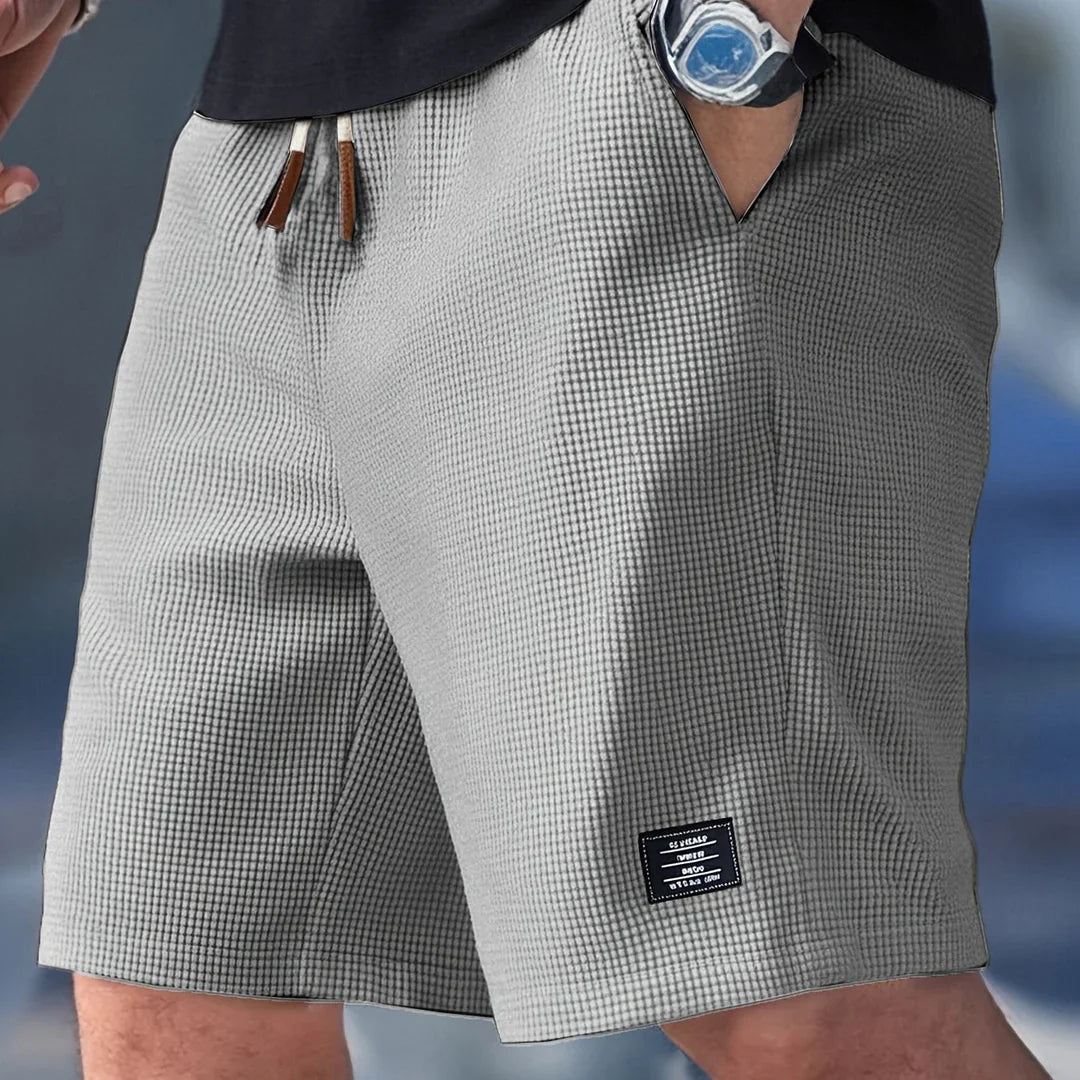 Ronald | Herren Freizeit-Shorts mit Kordelzug und Waffelstruktur für den Sommer