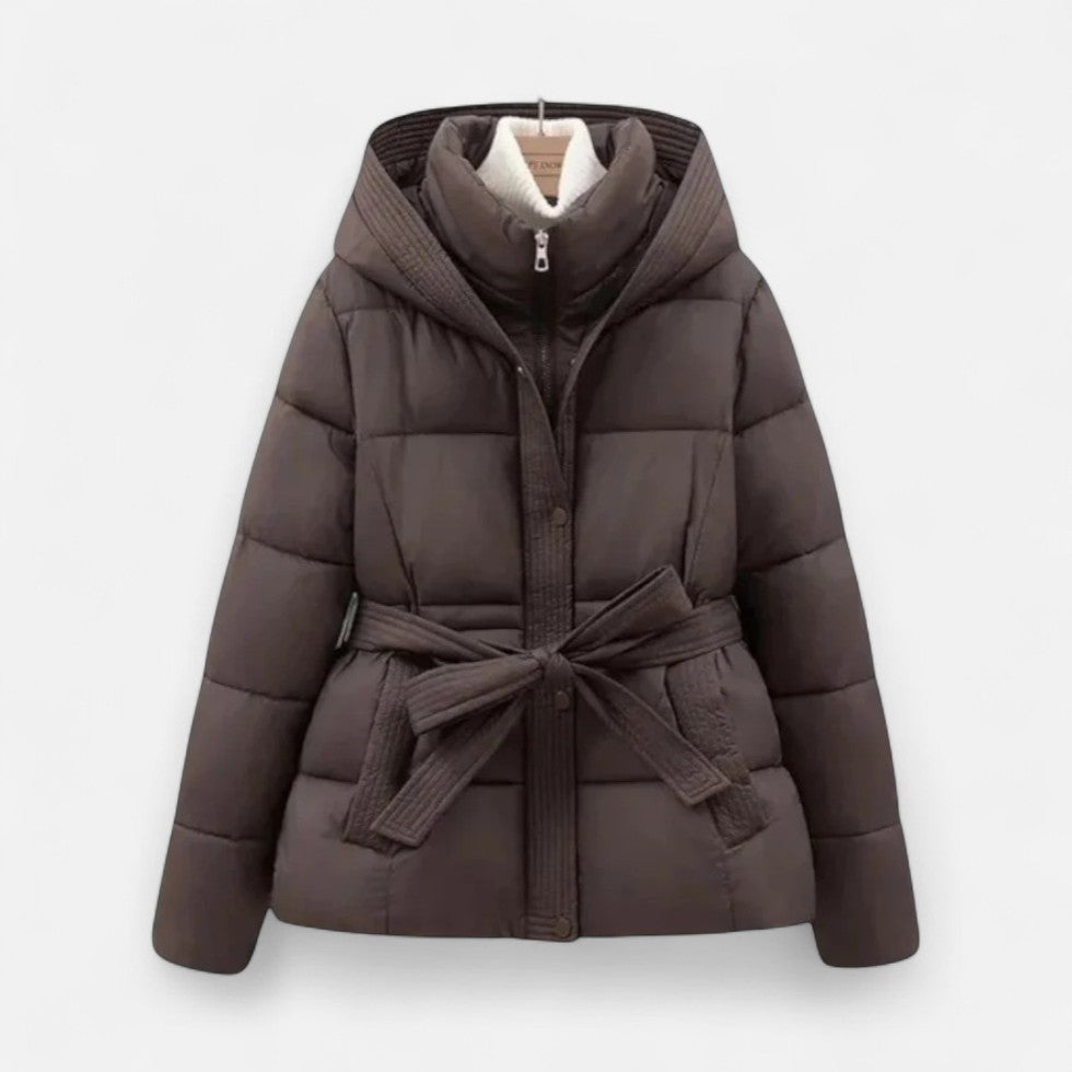 Doudoune matelassée pour femme avec taille ceinturée