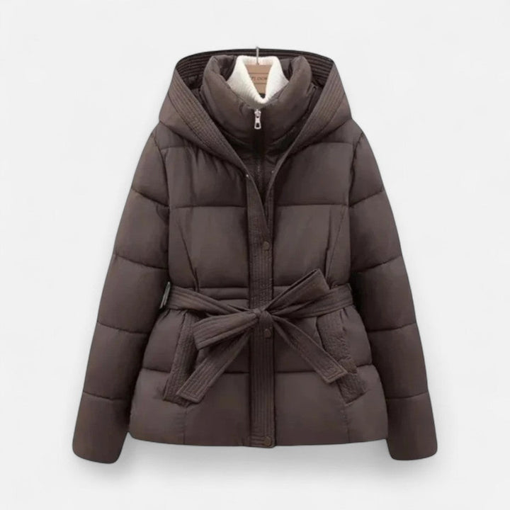 Doudoune matelassée pour femme avec taille ceinturée