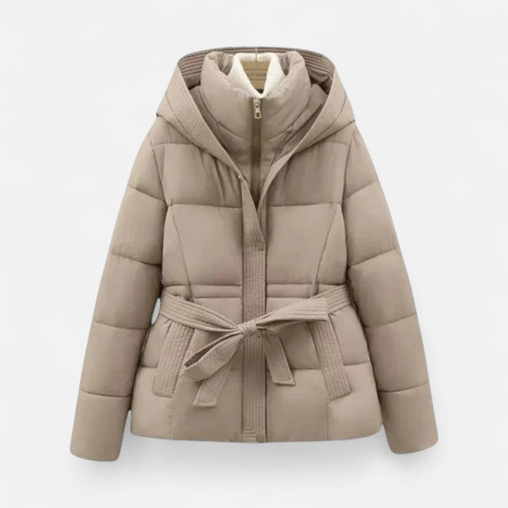 Doudoune matelassée pour femme avec taille ceinturée