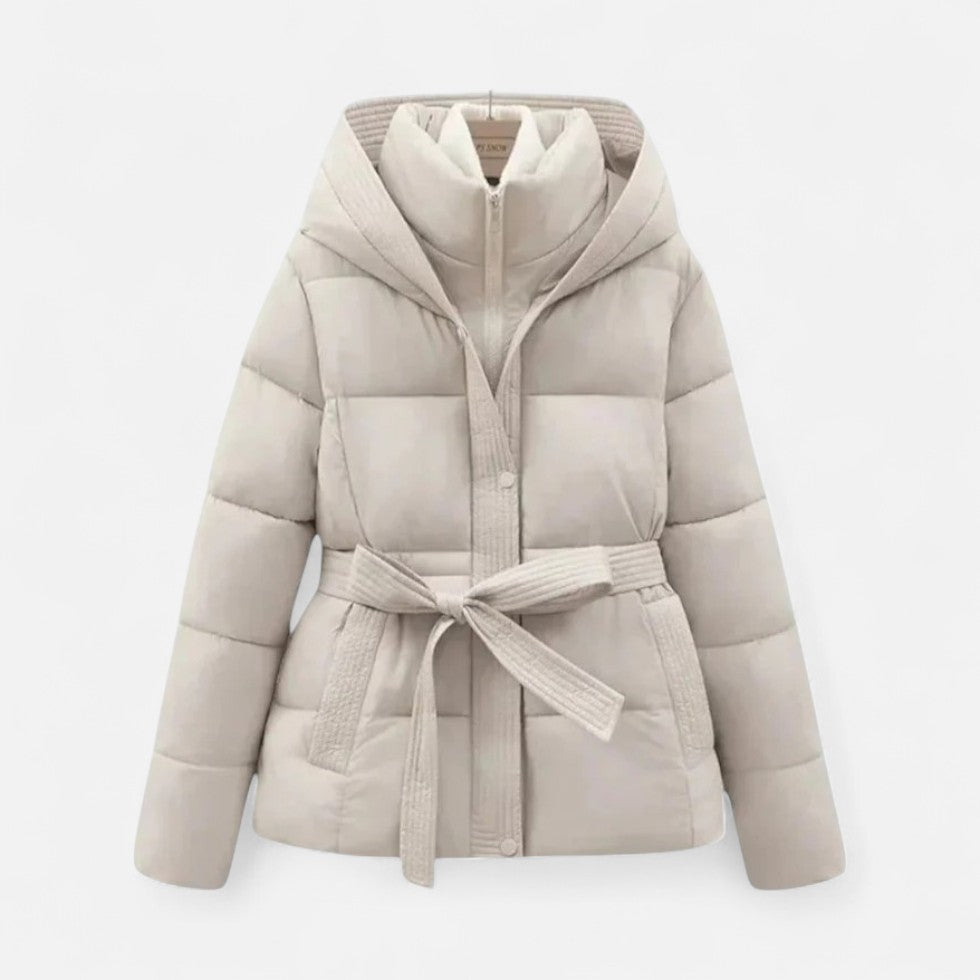 Doudoune matelassée pour femme avec taille ceinturée
