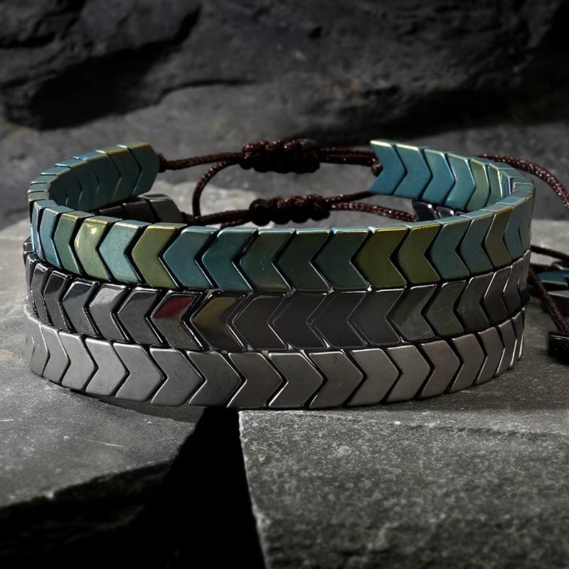 Stylish Hematite Arrowline Bracelet
