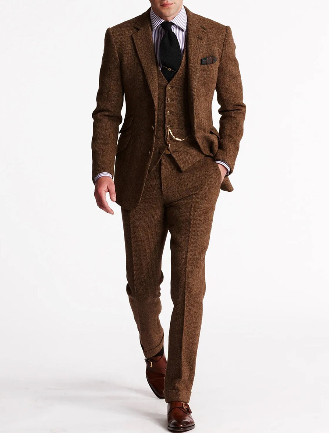 Men's Tweed Tuxedo Suit Set | Elegant Formal Attire