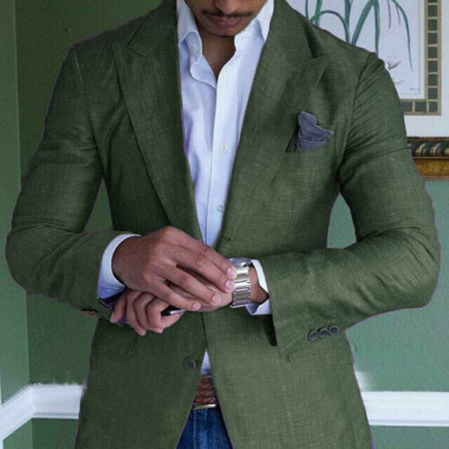 Linen Blazer For Men Formal And Casual Wear Lightweight Green