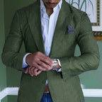 Linen Blazer For Men Formal And Casual Wear Lightweight Green