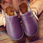 Women's Waterproof Leather Slippers Violet