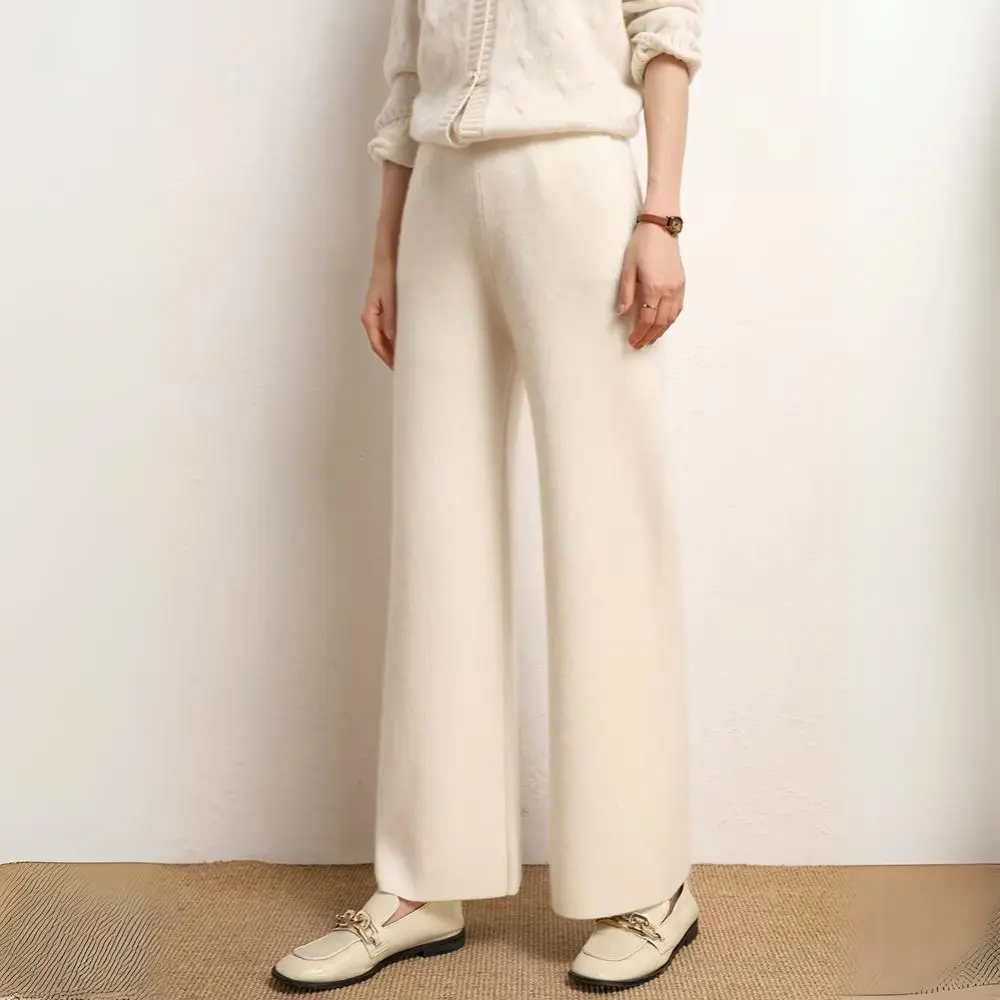 Cozy Knitted Pants for Ultimate Comfort Ivory White