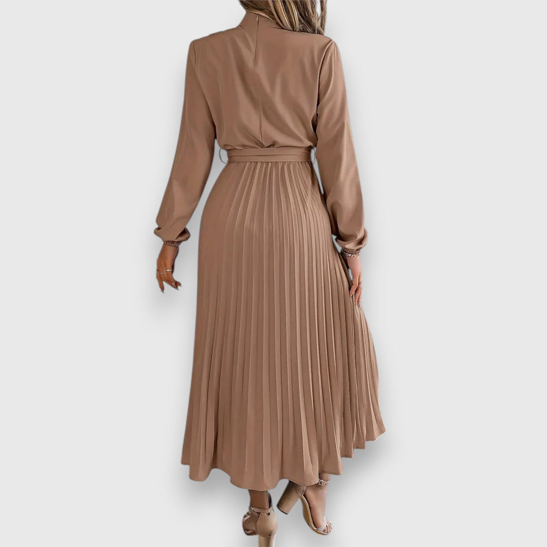 Abito Midi Elegante Plissettato da Donna