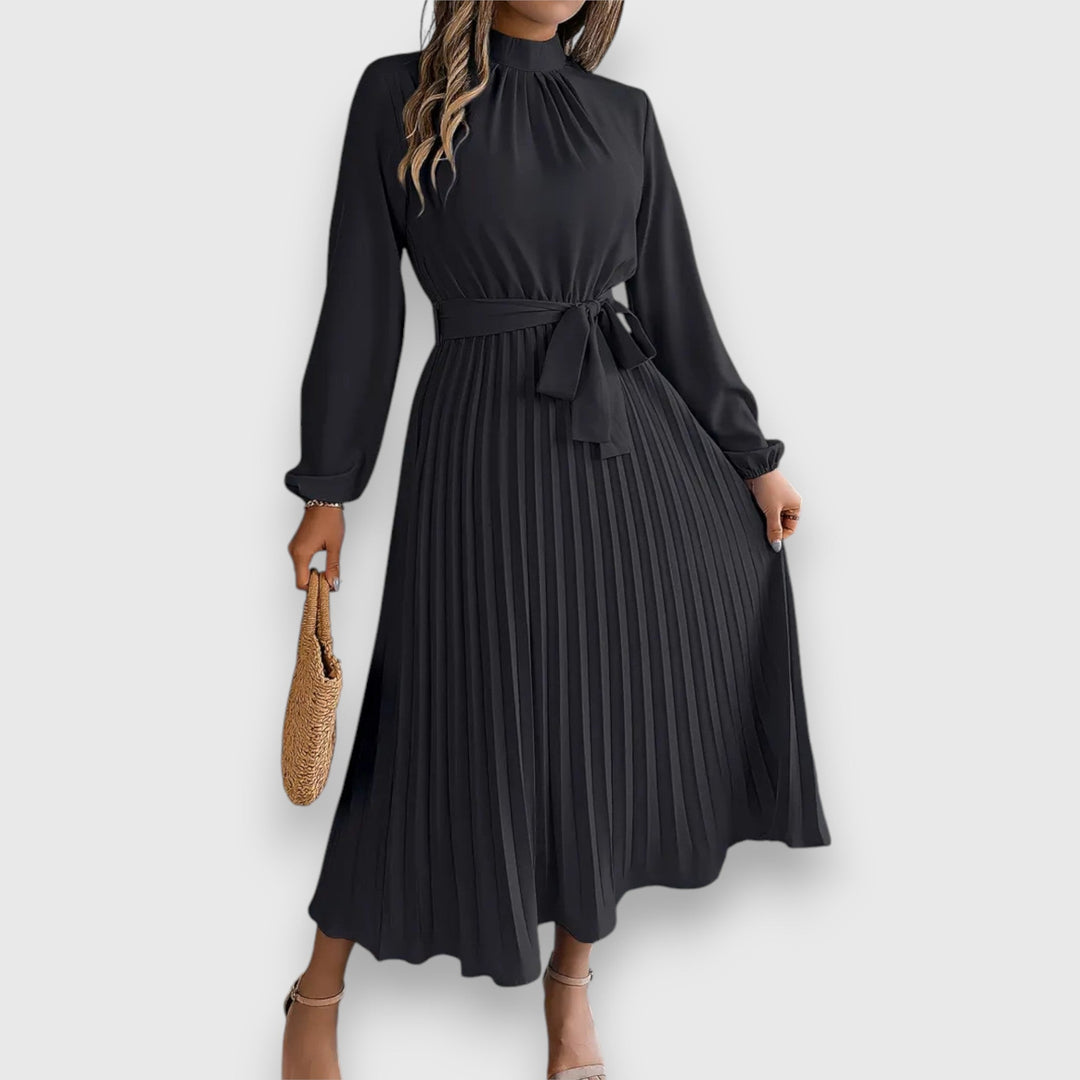 Abito Midi Elegante Plissettato da Donna