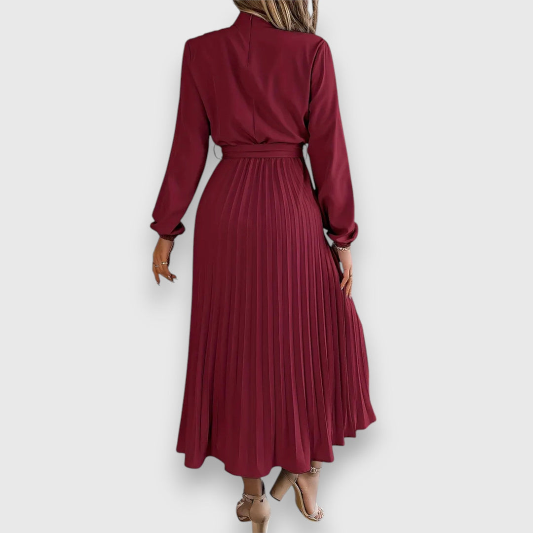 Abito Midi Elegante Plissettato da Donna