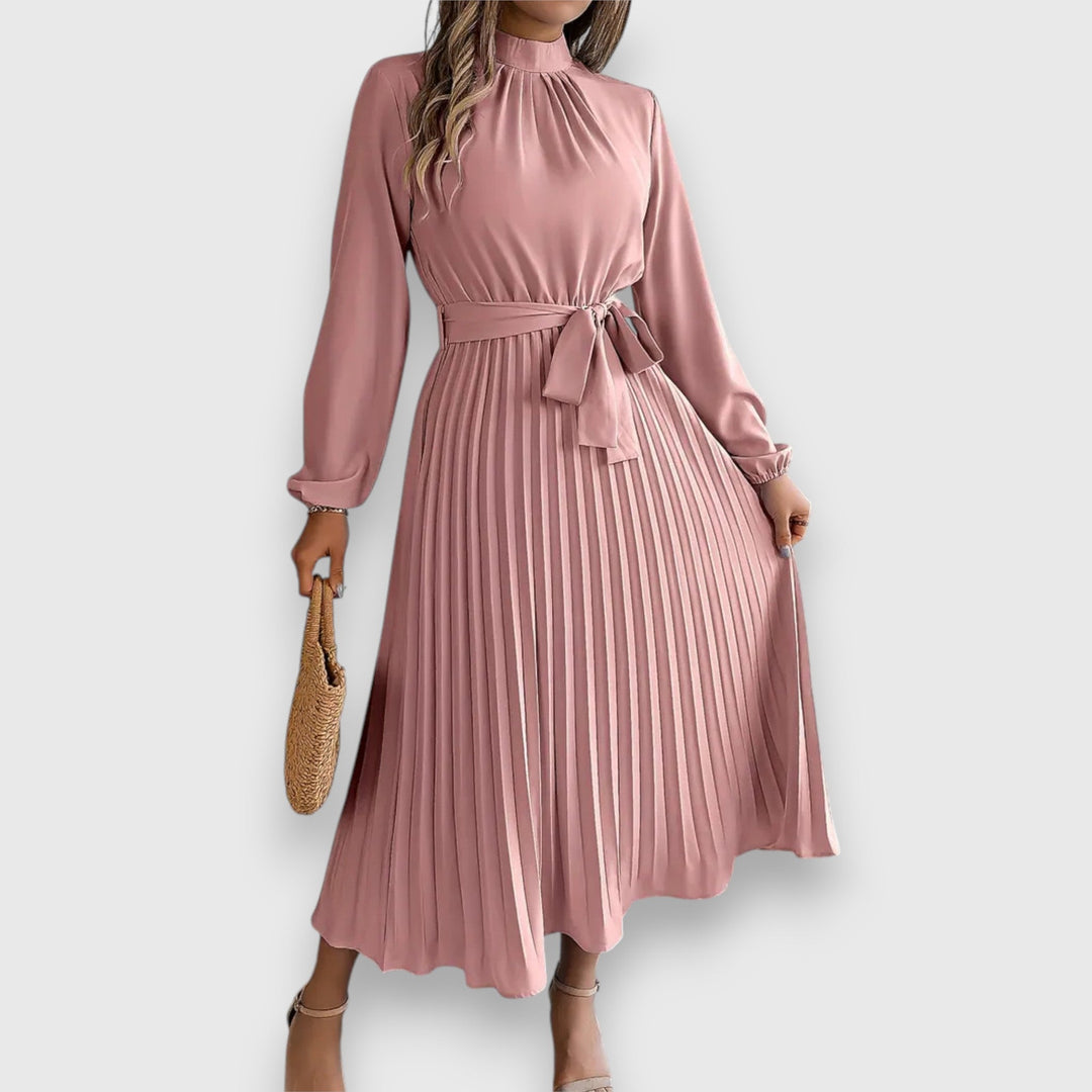 Abito Midi Elegante Plissettato da Donna