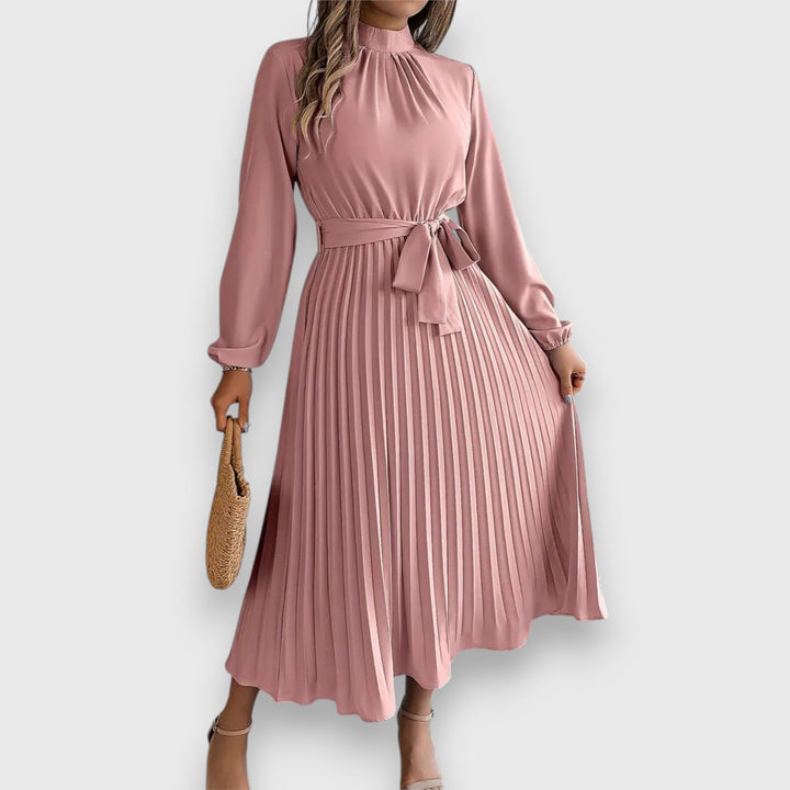 Abito Midi Elegante Plissettato da Donna