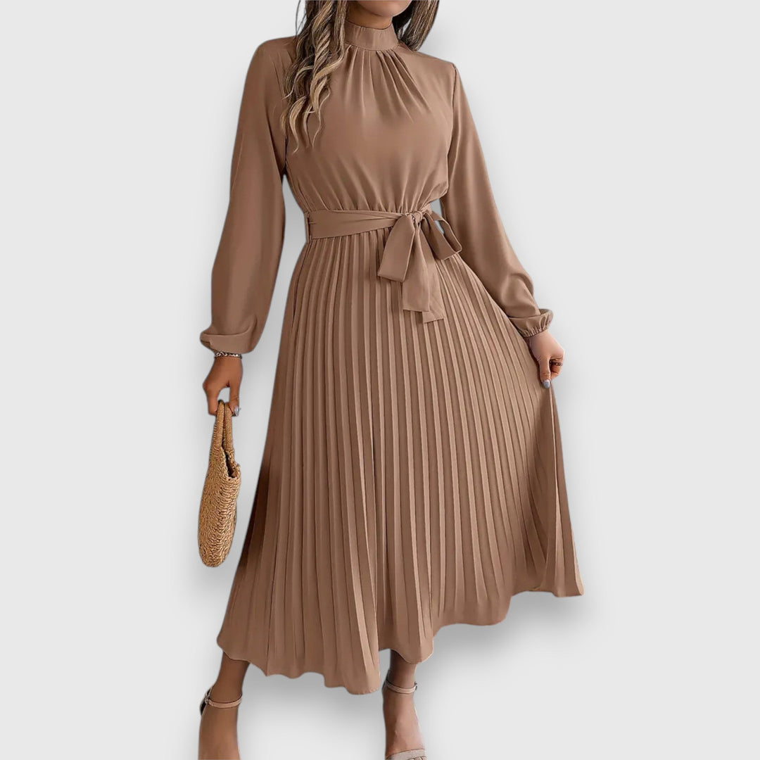 Abito Midi Elegante Plissettato da Donna