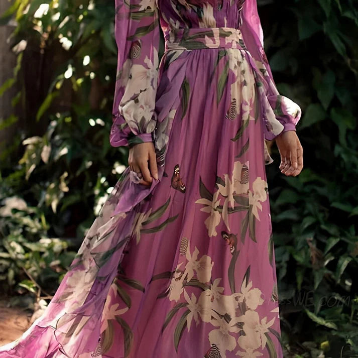 Sienna | Kvinders langærmede maxikjole med blomsterprint