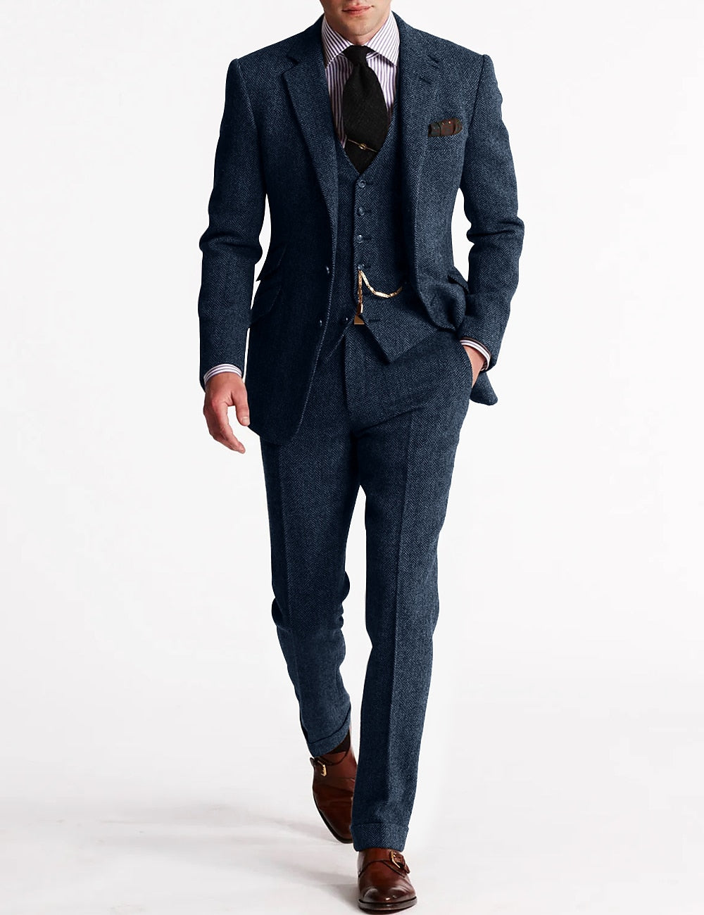 Men's Tweed Tuxedo Suit Set | Elegant Formal Attire