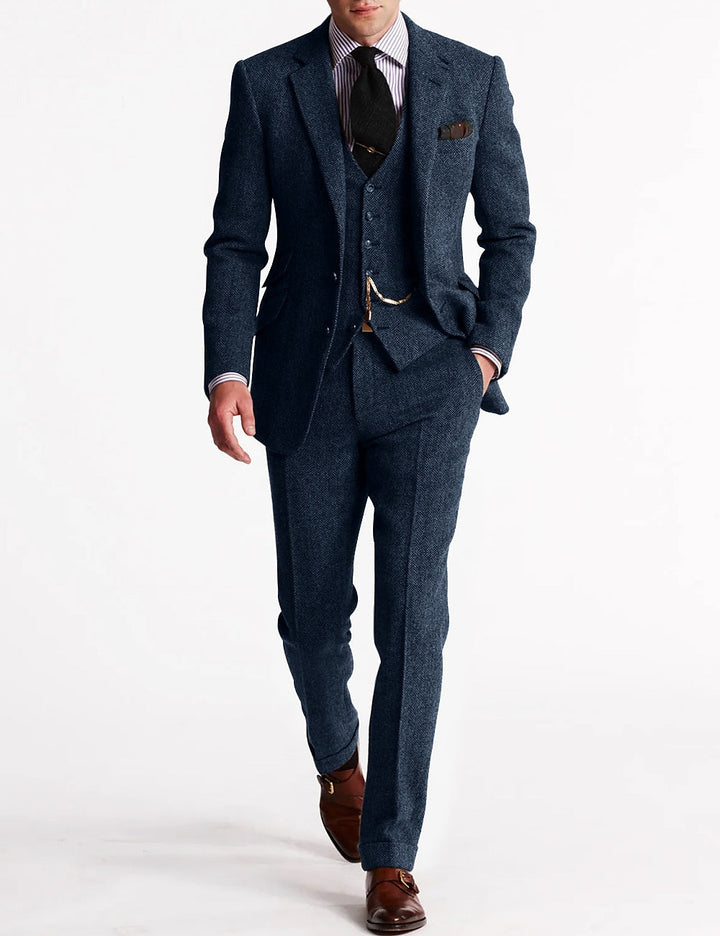Men's Tweed Tuxedo Suit Set | Elegant Formal Attire