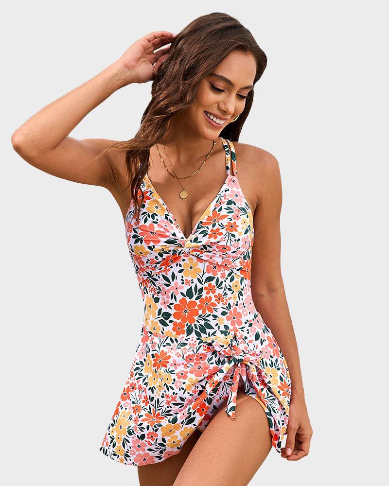 Women's Flattering Swim Dress Swimsuit-MODAUTLET