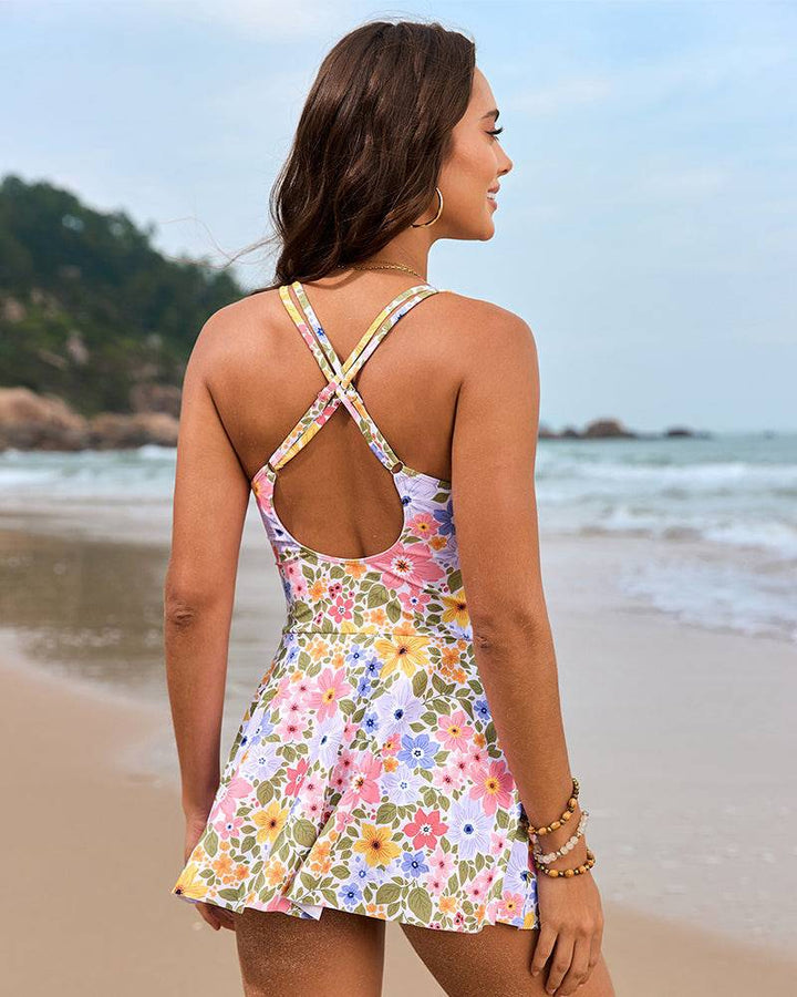 Women's Flattering Swim Dress Swimsuit-MODAUTLET