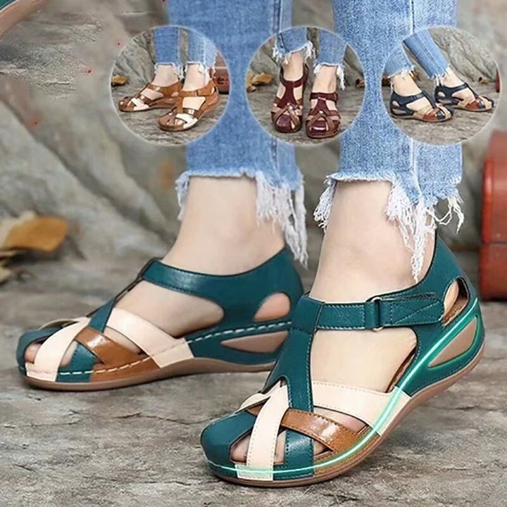 Orthopedic Leather Wedge Sandals With Arch Support For Pain-MODAUTLET