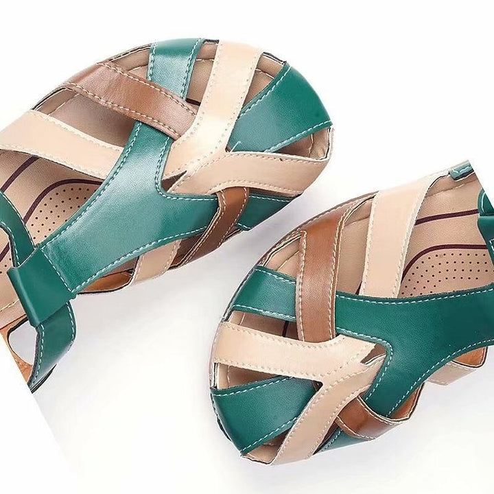 Orthopedic Leather Wedge Sandals With Arch Support For Pain-MODAUTLET
