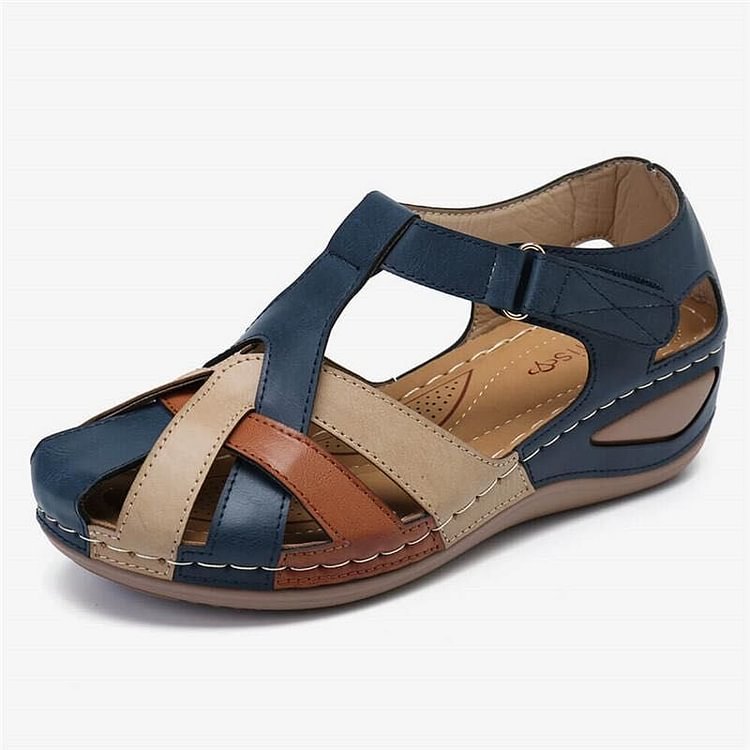 Orthopedic Leather Wedge Sandals With Arch Support For Pain-MODAUTLET