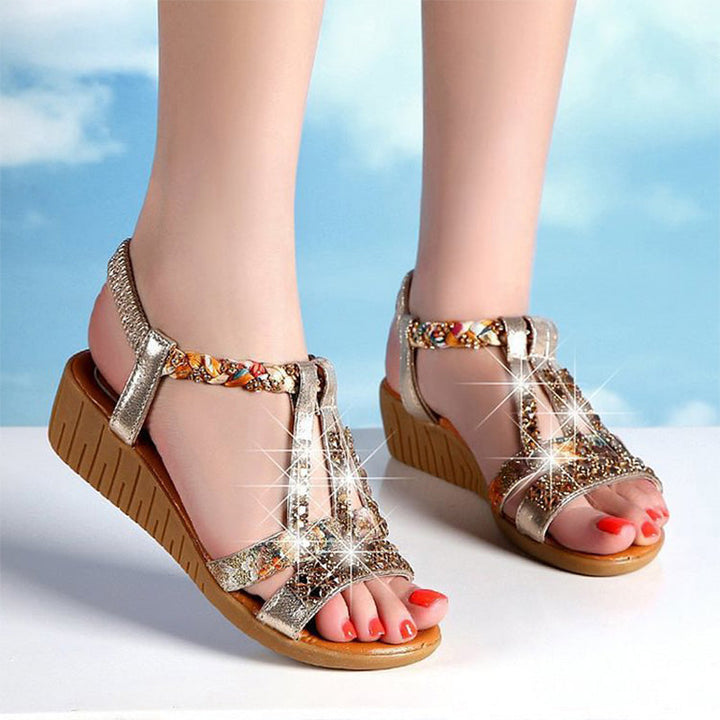 Women's Crystal Orthopedic Sandals with Handmade Details-MODAUTLET