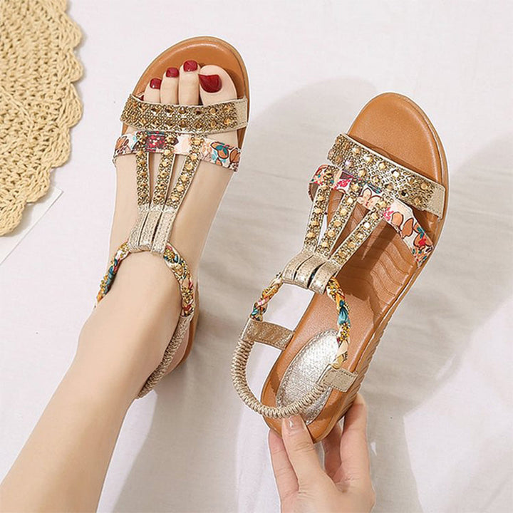 Women's Crystal Orthopedic Sandals with Handmade Details-MODAUTLET