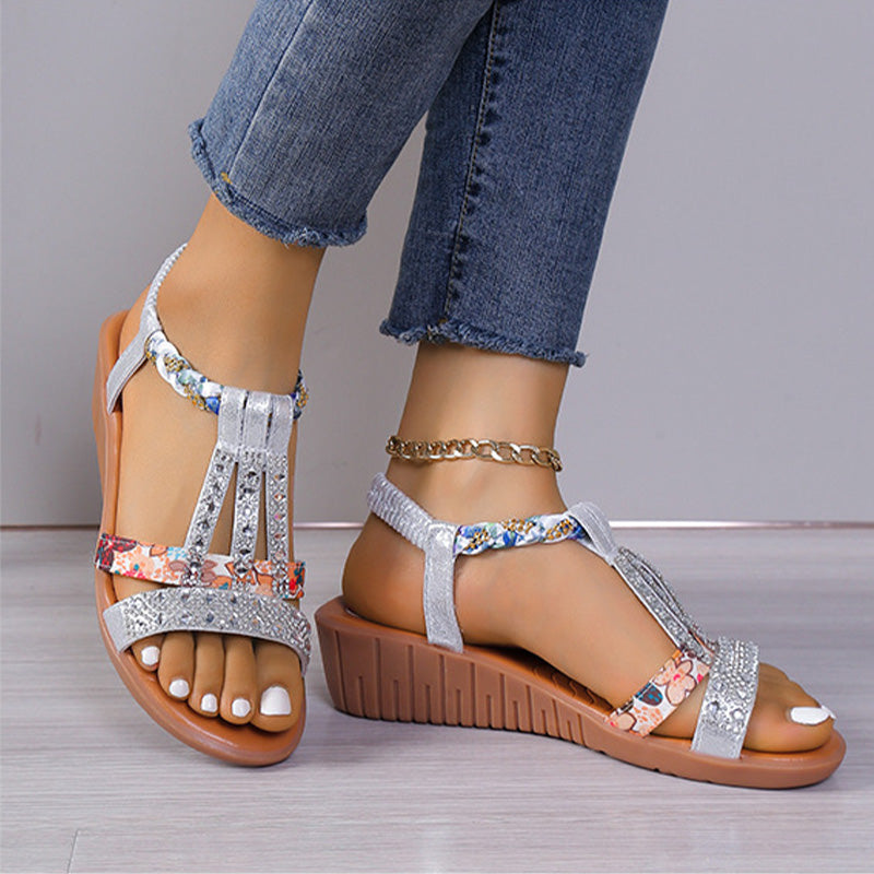 Women's Crystal Orthopedic Sandals with Handmade Details-MODAUTLET