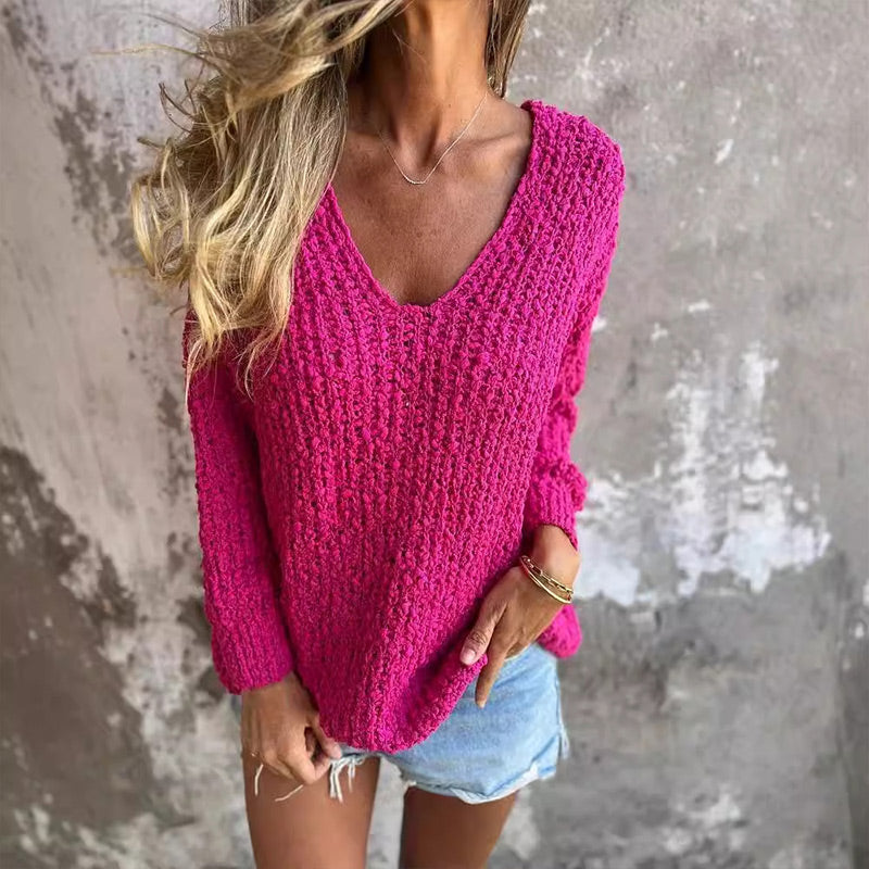 Women's Trendy Loose Fit Sweater Pink