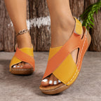 Women's Supportive Open Toe Comfort Sandals Orange & Yellow