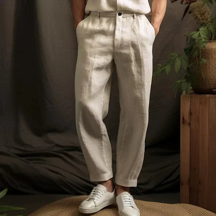 Pantaloni casual da uomo in lino