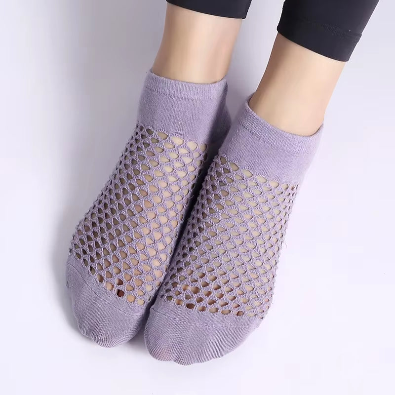 Breathable Mesh Ankle Sock Set Purple (5-Pack)