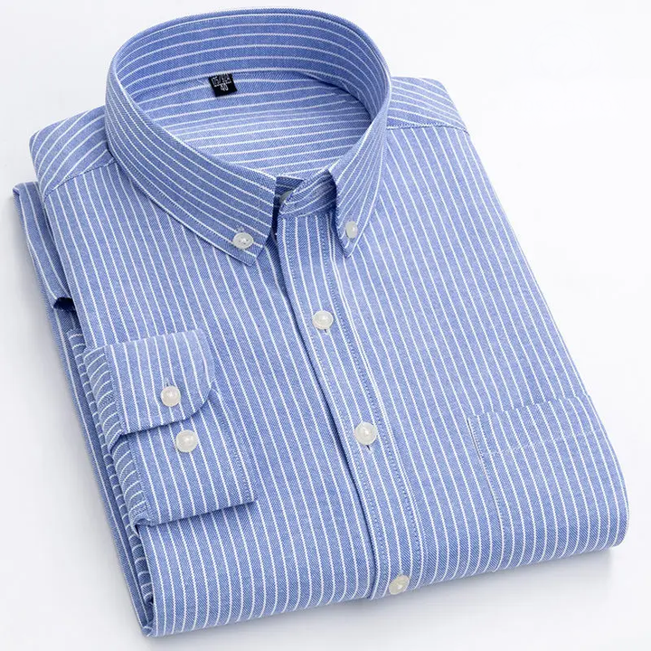 Men's Striped Button-Down Shirt - Langford Style-MODAUTLET