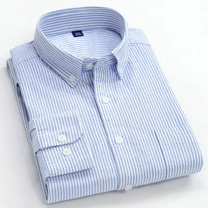 Men's Striped Button-Down Shirt - Langford Style-MODAUTLET