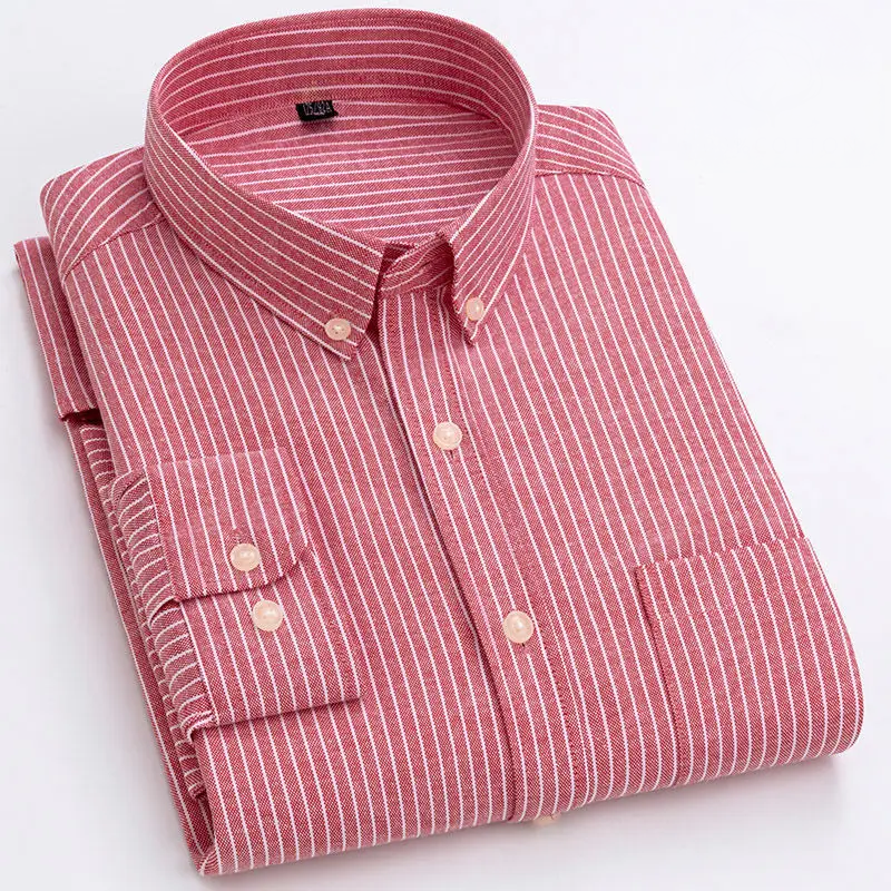Men's Striped Button-Down Shirt - Langford Style-MODAUTLET