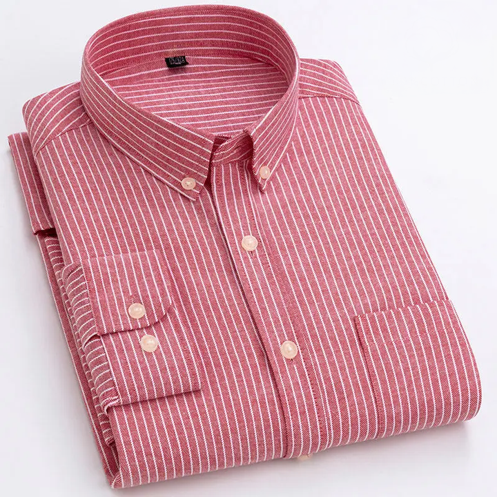 Men's Striped Button-Down Shirt - Langford Style-MODAUTLET