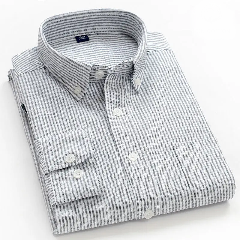 Men's Striped Button-Down Shirt - Langford Style-MODAUTLET