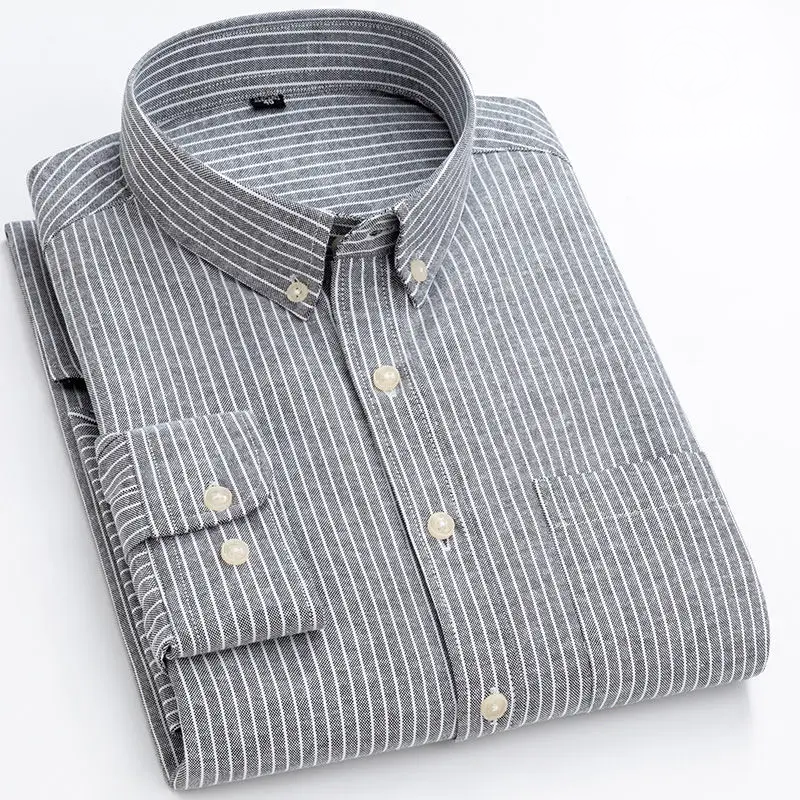 Men's Striped Button-Down Shirt - Langford Style-MODAUTLET