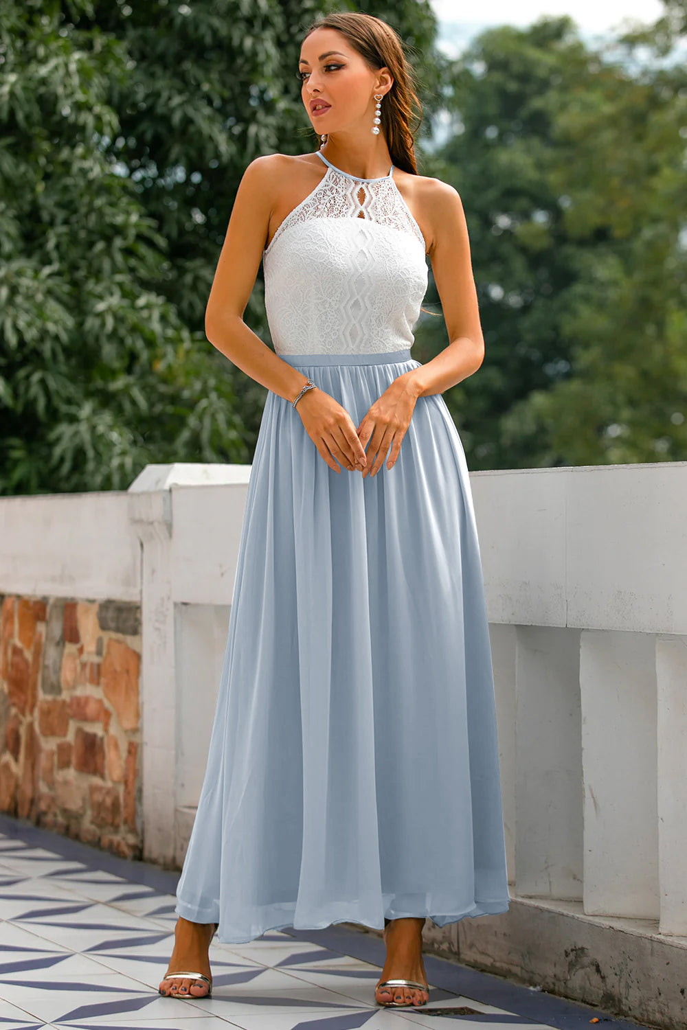 Claire | Vestido Maxi de Alças para Mulheres Convidadas de Casamento