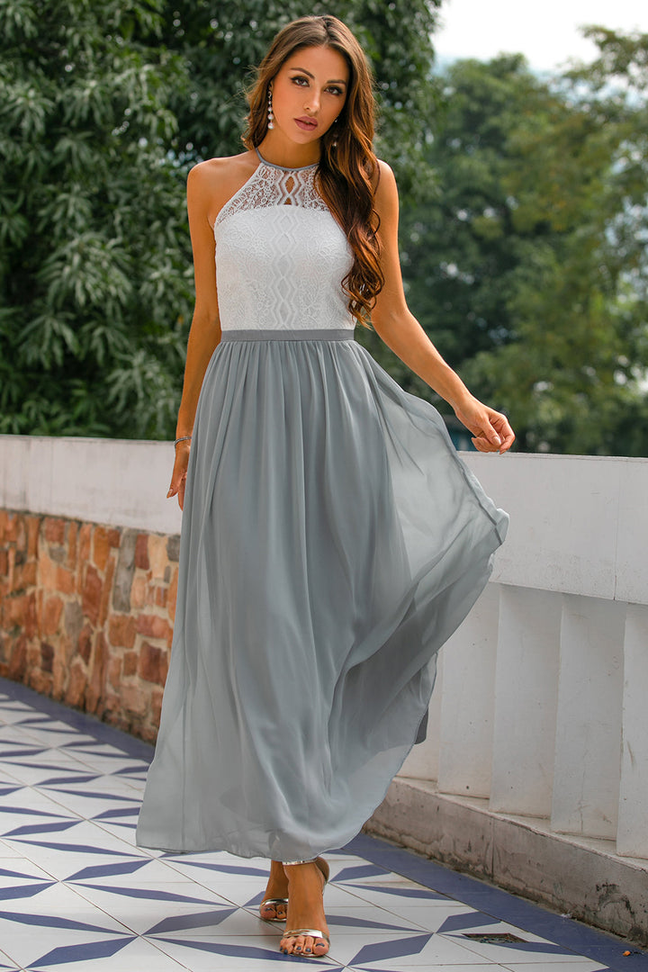 Claire | Vestido Maxi de Alças para Mulheres Convidadas de Casamento