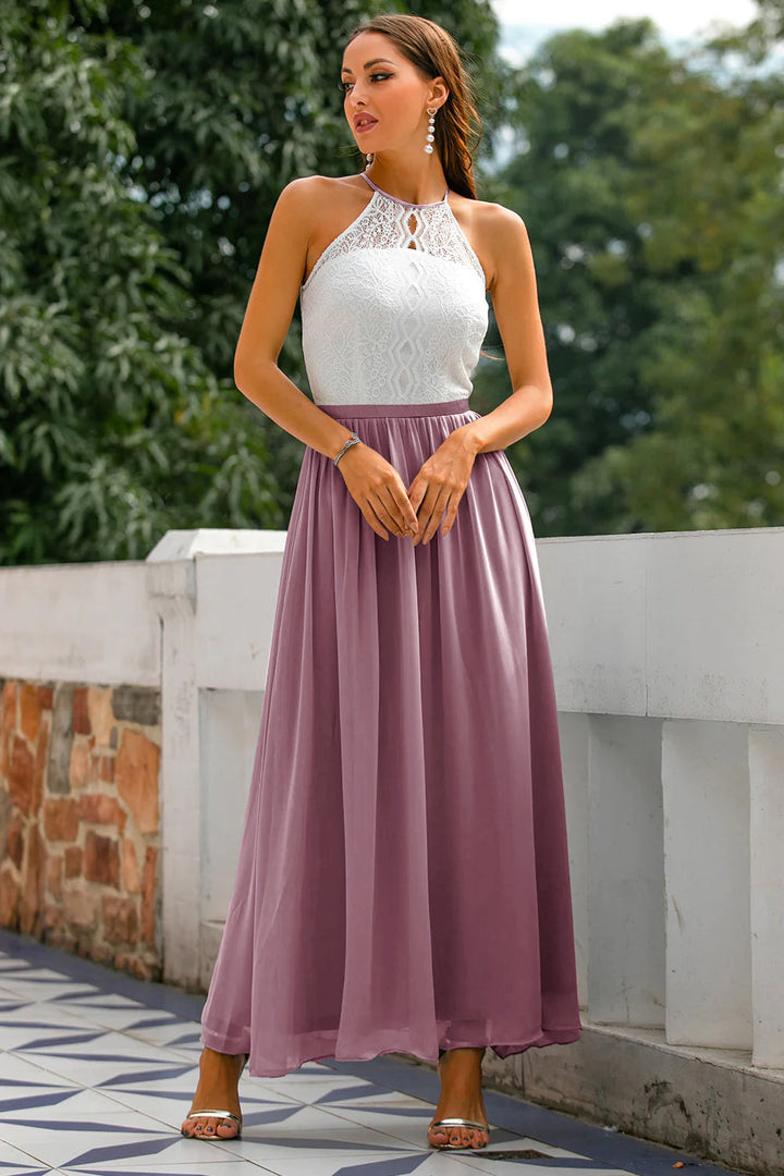 Claire | Vestido Maxi de Alças para Mulheres Convidadas de Casamento