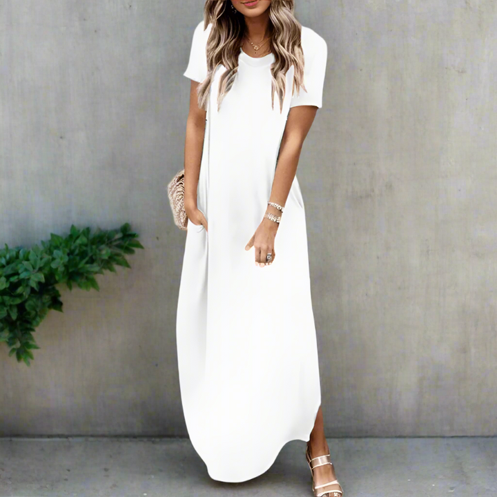 Women's Maxi Dress with T-Shirt Style-MODAUTLET
