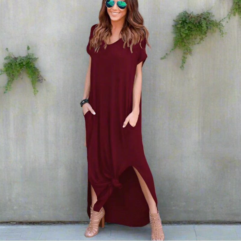 Women's Maxi Dress with T-Shirt Style-MODAUTLET