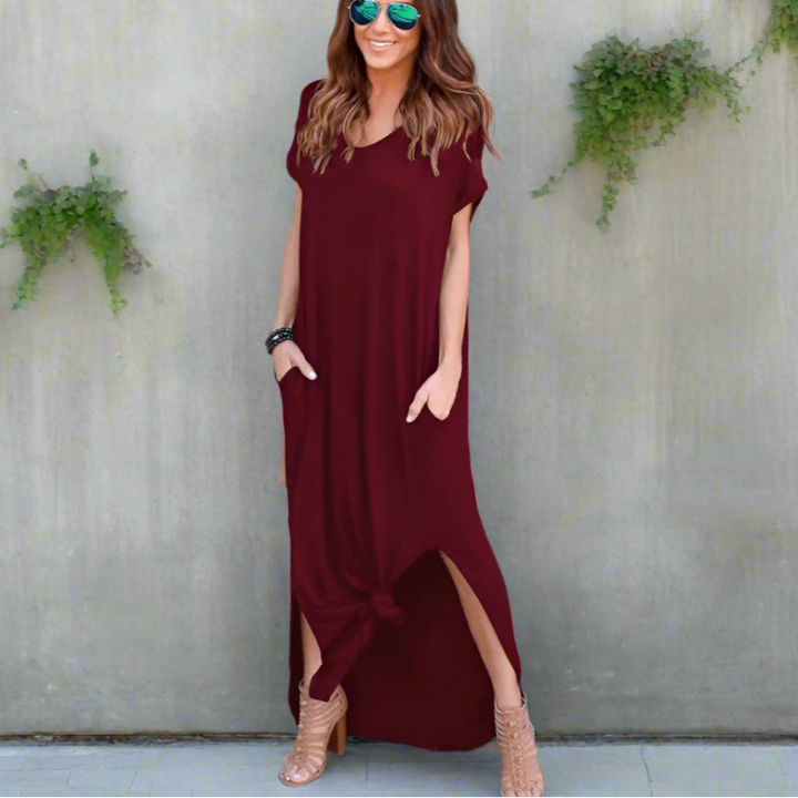 Women's Maxi Dress with T-Shirt Style-MODAUTLET