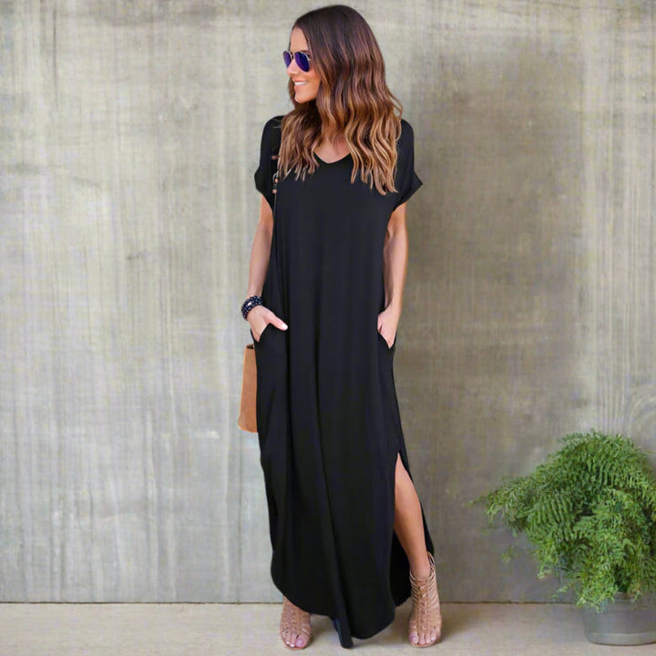 Women's Maxi Dress with T-Shirt Style-MODAUTLET