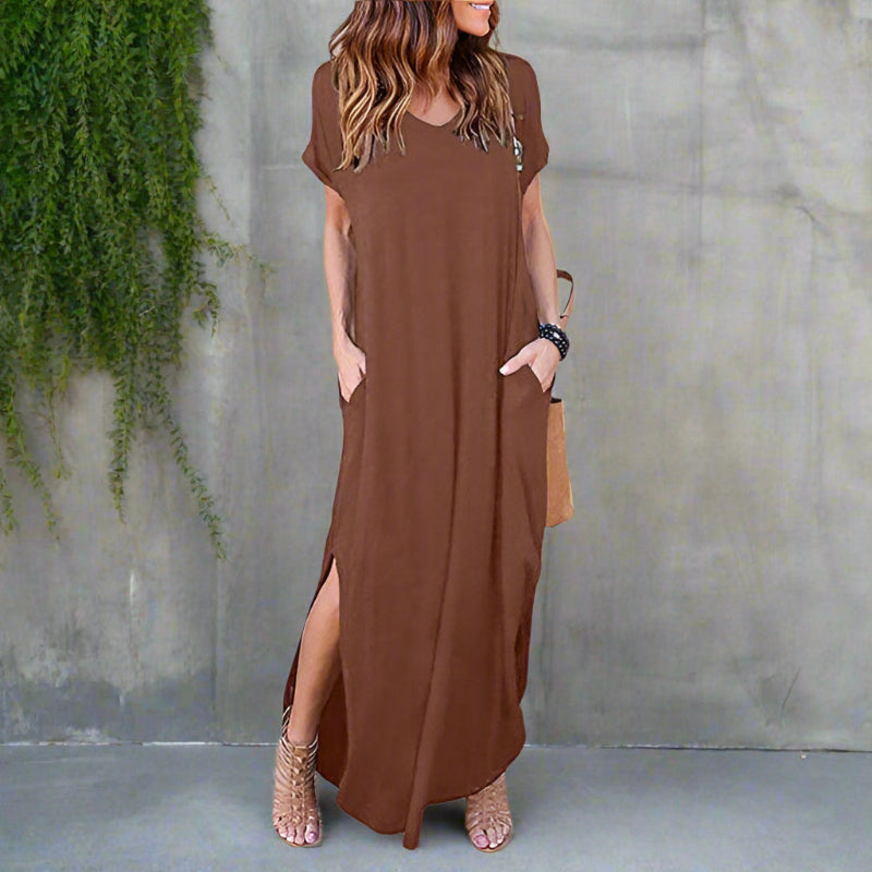 Women's Maxi Dress with T-Shirt Style-MODAUTLET