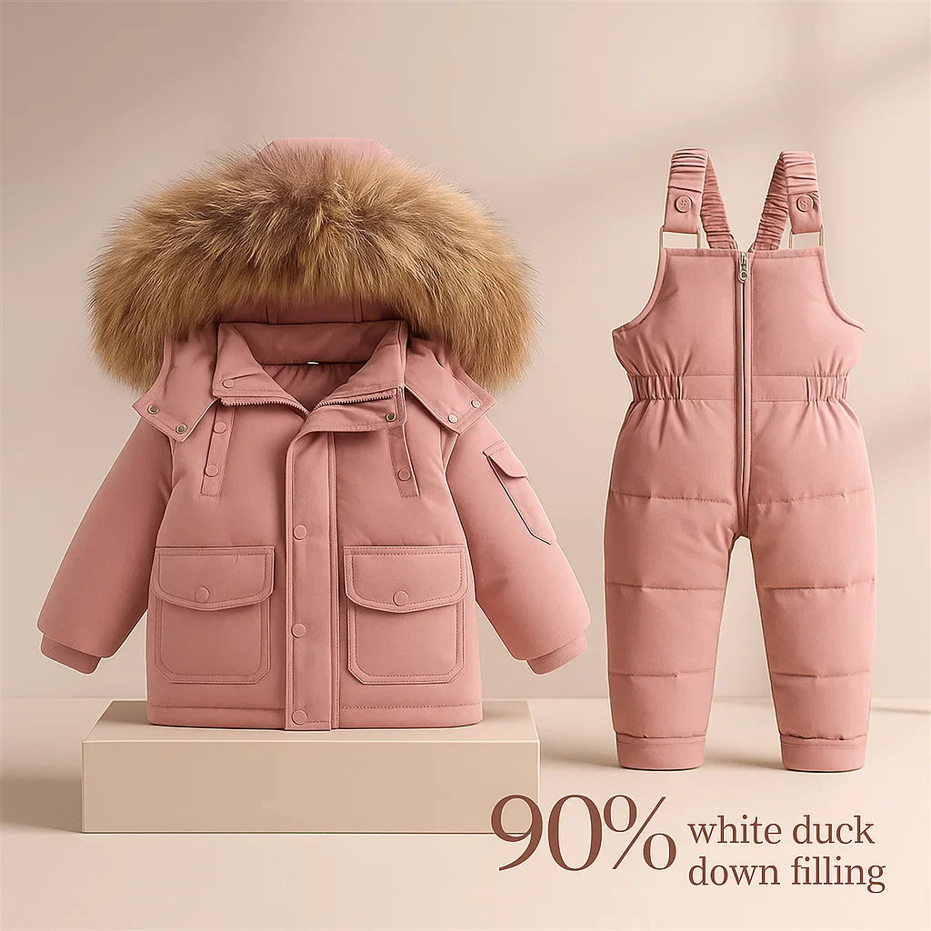 Kids Down Jacket and Pants Set Pink