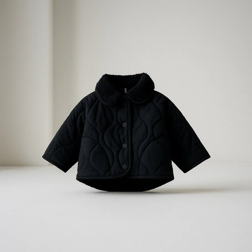 Cozy Quilted Fleece Jacket for Ultimate Comfort Black